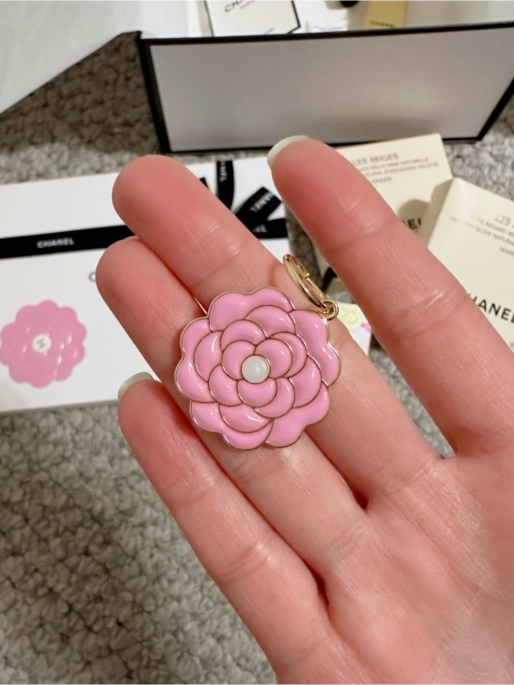 New Chanel Pink
Camellia Flower Charm
Pendant